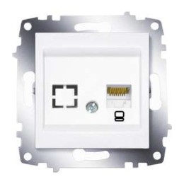 Розетка компьютерная 1-м Cosmo RJ45 кат.6 + гнездо механизм бел. ABB 619-010200-247