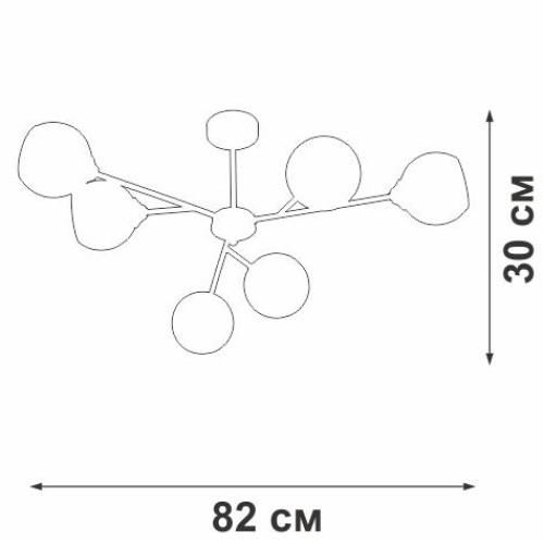 Люстра 6xE27 макс. 40Вт Vitaluce V3791-1/6PL