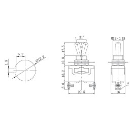 Тумблер 250В 15А (2c) ON-OFF 1п (KN-101) (инд. упак.) Rexant 36-4110-1