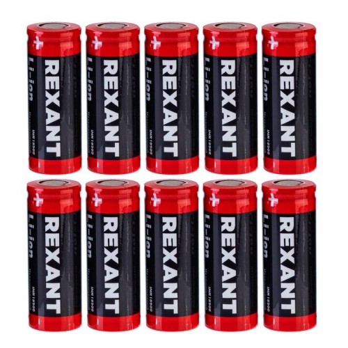 Аккумулятор Li-ion 18500 3.7В 1400мА.ч unprotected Rexant 30-2060
