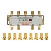 Делитель ТВх8 + 9шт F 5-1000 МГц (GOLD) box (уп.5шт) Rexant 05-6105-1