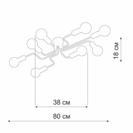 Люстра 8хE27 макс. 40Вт Vitaluce V4196-1/8PL
