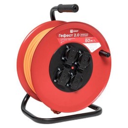 Удлинитель на катушке 4х50м с заземл. 16А IP44 Гефест 2.0 3.5кВт КГ 3х1.5 с предохранителем PROxima