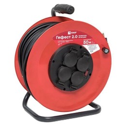 Удлинитель на катушке 4х50м с заземл. 16А IP44 Гефест 2.0 3.5кВт КГ 3х2.5 с предохранителем PROxima