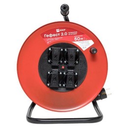Удлинитель на катушке 4х50м с заземл. 16А IP44 Гефест 2.0 3.5кВт ПВС 3х1.5 с предохранителем PROxima