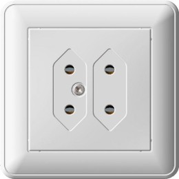 Розетка 2-м СП W59 6А IP20 под пл. вил. бел. SchE RS6-253-18