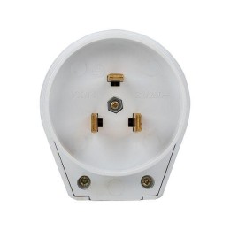 Вилка для разъема РШ-ВШ 32А 2P+PE 250В пластик. бел. EKF AS-250-B-01