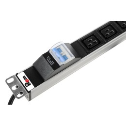 Блок розеток Rem-16 R-16-6C19-A-440-3 16А 6хC19 IEC 60320 19дюйм с автомат. шнур 3м алюм. Rem 136198