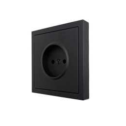 Розетка 1 мест. б/з ПБТ СП ZIMA IP20 16А безвинт. зажим черн. бархат LEZARD 704-4288-121BQC