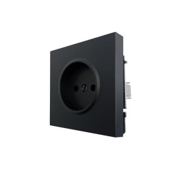 Розетка 1 мест. б/з ПБТ СП ZIMA IP20 16А безвинт. зажим черн. бархат LEZARD 704-4288-121BQC