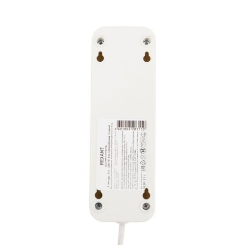 Удлинитель 3х5м без заземл. 6А IP20 ШВВП 2х0.75 бел. Rexant 11-8737