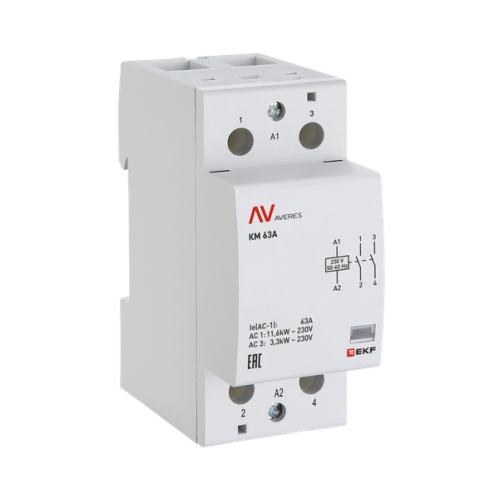 Контактор модульный КМ 63А 2NC 48В AC (2 мод.) AVERES EKF km-av-2-63-02-48V