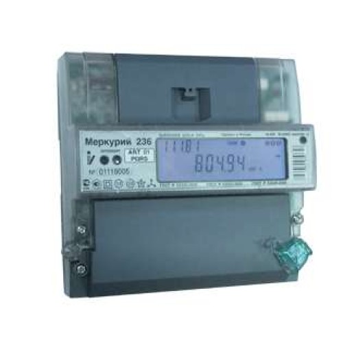Счетчик Меркурий 236 ART-01 PQRS 3ф 5-60А класс точн. 1.0/2.0 многотариф. оптопорт RS-485 на DIN-рей
