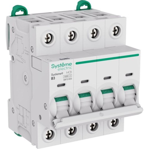 Выключатель автоматический 4п B 3А 10кА Systeme9 400В SE S9F31403