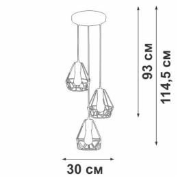 Люстра 3xE27 макс. 40Вт Vitaluce V47050-1/3S