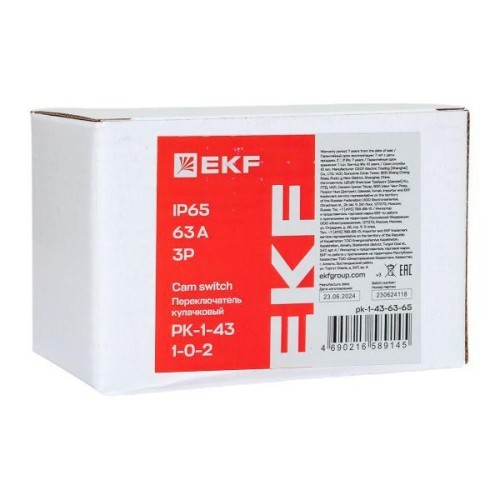 Переключатель кулачковый ПК-1-43 3п 63А "1-0-2" IP65 EKF pk-1-43-63-65