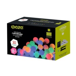 Светильник светодиодный SLR-G07-30M садовый; гирлянда матов. шарики мультицвет солнечная батарея ФАZ