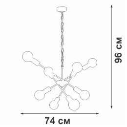 Люстра 8xE27 макс. 40Вт Vitaluce V4750-1/8
