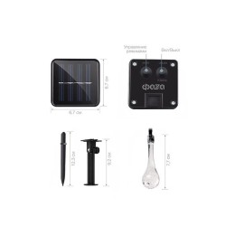 Светильник светодиодный SLR-G08-30W садовый; гирлянда капли теплый бел. солнечная батарея ФАZА 50409