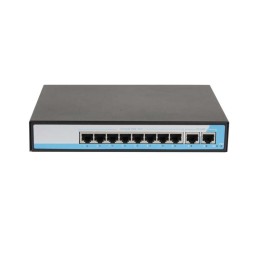 Коммутатор неуправляемый 8PoE(802.3af) порта 10/100Мбит/с до 250 метров cat6 2 Upl 150W NIKOMAX GL-S