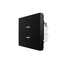 Розетка 1-мест. с 2-мест. USB разъем СП ZIMA IP20 черн. бархат LEZARD 704-4288-192