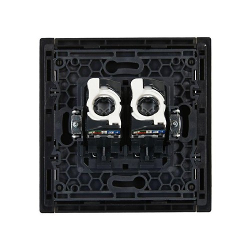 Розетка компьютерная 2-м RJ45 кат.5E FORTE&PIANO FP133 черн. IEK FP-K20-1-K02