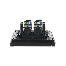 Розетка компьютерная 2-м RJ45 кат.5E FORTE&PIANO FP133 черн. IEK FP-K20-1-K02