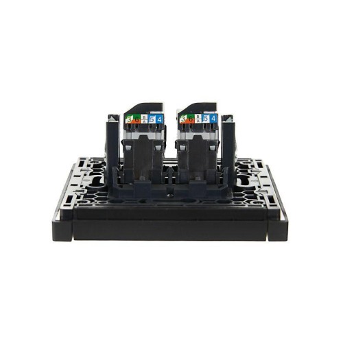 Розетка компьютерная 2-м RJ45 кат.5E FORTE&PIANO FP133 черн. IEK FP-K20-1-K02