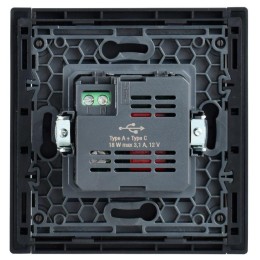 Розетка USB A+C сталь FORTE&PIANO 18Вт FP551 IEK FP-U22-018-K46