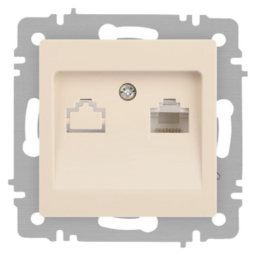 Розетка компьютерная 1-м СП Accent 6-303-02 RJ45 IP20 сл. кость Intro Б0063627