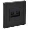 Розетка компьютерная 2-м RJ45 кат.6 FORTE&PIANO FP134 черн. IEK FP-K20-2-K02