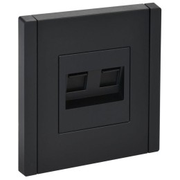Розетка компьютерная 2-м RJ45 кат.6 FORTE&PIANO FP134 черн. IEK FP-K20-2-K02