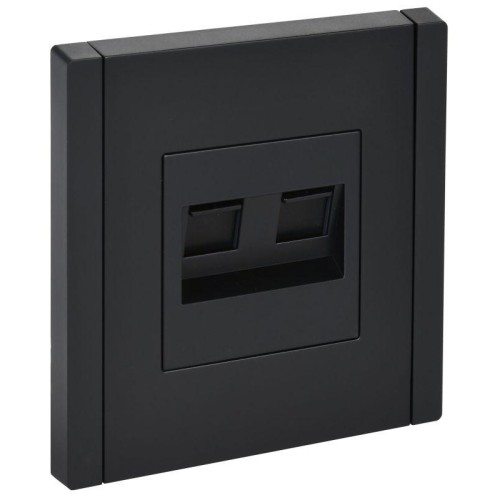Розетка компьютерная 2-м RJ45 кат.6 FORTE&PIANO FP134 черн. IEK FP-K20-2-K02