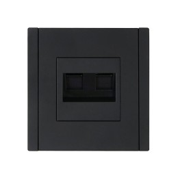 Розетка компьютерная 2-м RJ45 кат.6 FORTE&PIANO FP134 черн. IEK FP-K20-2-K02