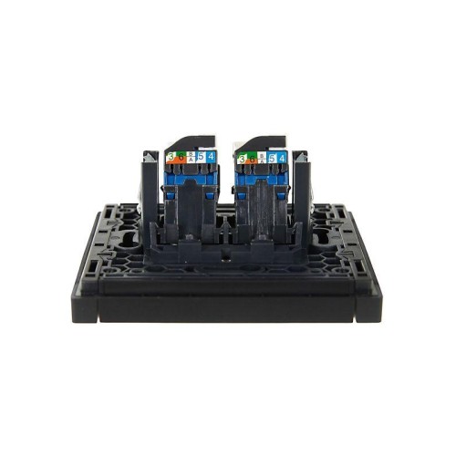 Розетка компьютерная 2-м RJ45 кат.6 FORTE&PIANO FP134 черн. IEK FP-K20-2-K02