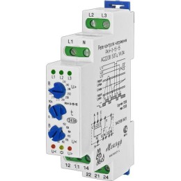 Реле контроля напряжения 3ф РКН-3-15-15 УХЛ4 AC 230В/AC 400В 4-х проводная схема включения задержка