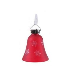 Игрушка на елку "Колокольчик" GM3307-36 8х8х9см красн. прозр. стекло с орнаментом; красн. светодиод