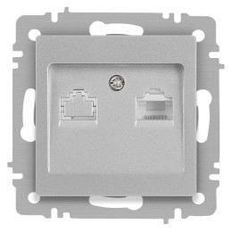 Розетка компьютерная 1-м СП Accent 6-303-03 RJ45 IP20 алюм. Intro Б0063630