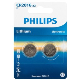 Элемент питания литиевый CR2016 (блист. 2шт) Philips Б0064674