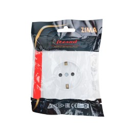 Розетка 1-мест. с защитн.шторк. СП ZIMA IP20 16А ПБТ безвинт. зажим бел. LEZARD 704-0288-124BQC