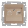 Розетка компьютерная 1-м СП Accent 6-303-04 RJ45 IP20 шампань Intro Б0063632