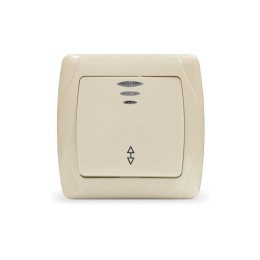 Переключатель проходной 1-кл. СП Маргарита 10А IP20 с подсветкой сл.кость (ivory) UNIVersal М0125-I