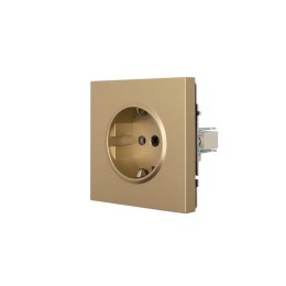 Розетка 1-мест. с защитн.шторк. СП ZIMA IP20 16А ПБТ безвинт. зажим зол. LEZARD 704-3688-124BQC