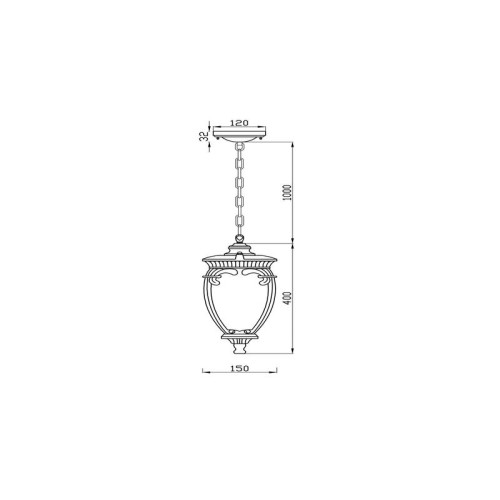Светильник Fleur 1х60Вт E27 IP44 подвесной Maytoni O414PL-01GB