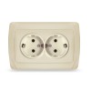 Розетка 2-м СП Маргарита 16А IP20 с заземл. сл.кость (ivory) UNIVersal М0128-I