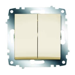 Выключатель 2-кл. 1мод. СП Cosmo 10А IP20 механизм крем. ABB 619-010300-202