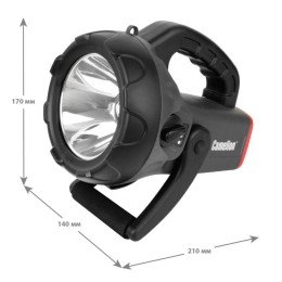 Фонарь аккумуляторный 2931R2 LED CREE 10Вт аккум. 4В 4А.ч 220В/12В карбон (кор.) Camelion 11459