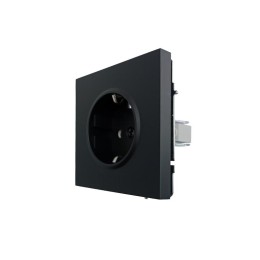 Розетка 1-мест. с защитн.шторк. ПБТ СП ZIMA IP20 10А безвинт. зажим черн. бархат LEZARD 704-4288-124