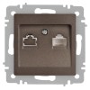 Розетка компьютерная 1-м СП Accent 6-303-08 RJ45 IP20 бронза Intro Б0063639