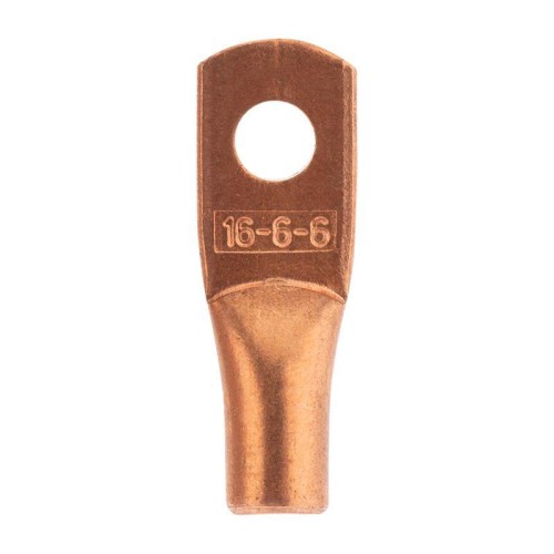 Наконечник медный ТМ 16-6-6 (16кв.мм - d6мм) (уп.5шт) Rexant 07-5310-1